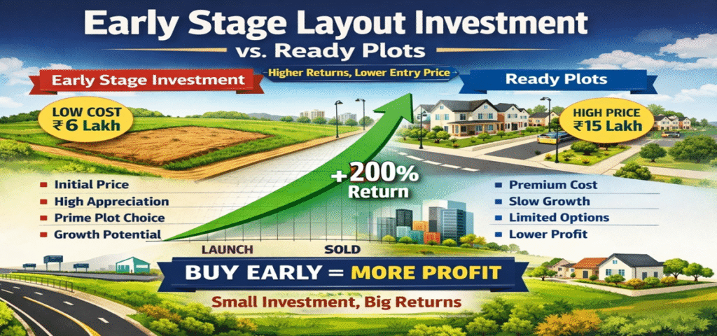 Early Stage Layout Investment value growth chart